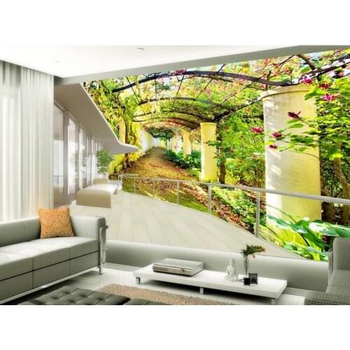 Custom 3d mural wallpaper European style Flower door gallery Photo wall mural Wall Decoration Non woven roll