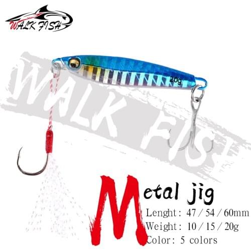 WALK FISH Metal Jig 10g 15g 20g Shore Casting Jigging lure Shore Casting Spoon Saltwater Jack Fishing lure Bit Artificial Bait