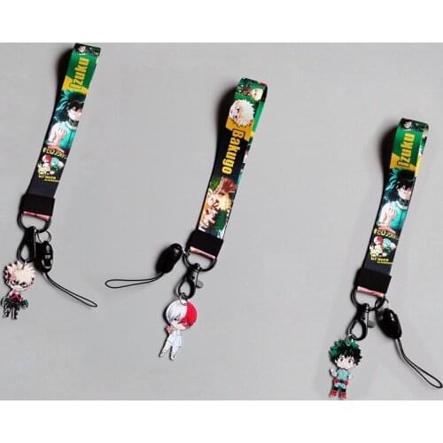 Mobile Phone Lanyards Comic My Hero Academia Anime Figure Midoriya Izuke Keychain Neck Straps Lanyard Gifts for Cartoon Fans NEW