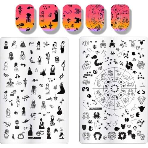 Nail Art Stamping Template Rose Flower Image Plate zjoyplusNail Stamping Plates Manicure Stencil