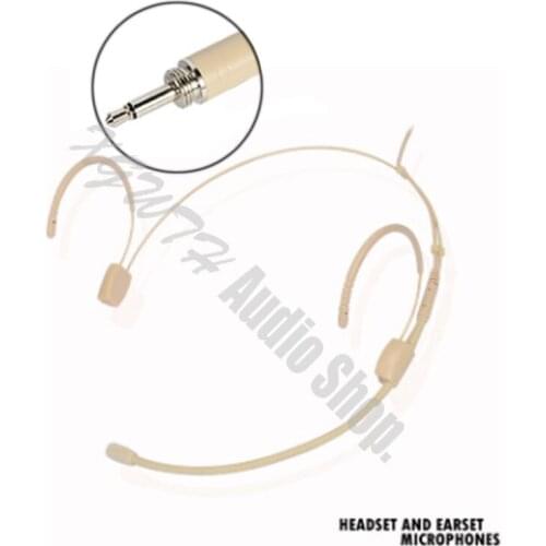 3.5mm Male Screw Thread Plug Dual Earhook Headworn Headset Microphone Headband Mic For FM Karaoke Wireless Bodypack Transmitter