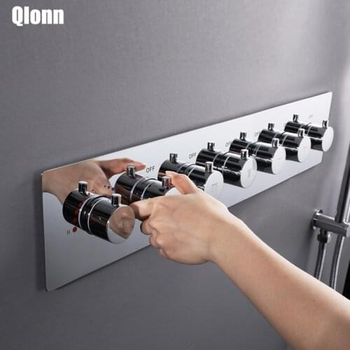 Big Water 4/5/6 Functions Shower Mixing Valves Thermostatic Mixer Faucet Flow Shower Faucet Brass Chrome Shower Controller