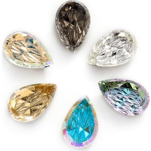 XiChuan K9 Drop Relief Flatback Gem Stones Nail Art Rhinestone Craft Glass Crystal For Glue On Rhinestone DIY Nail Accessories