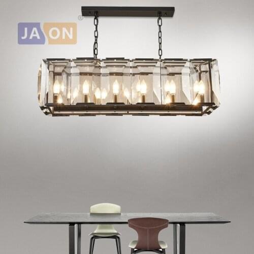 Led e14 Postmodern Iron Crystal Black Golden Pendant Lights.Pendant Lamp.Pendant light Suspension Luminaire Lampen For Foyer