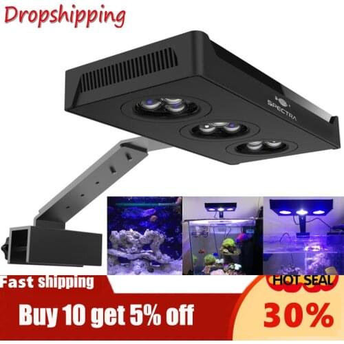 LED Spectra Nano Aquarium Light 30W Saltwater Lighting with Touch Control for Coral Reef Fish Tank US EU Plug