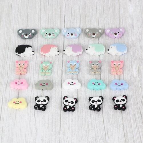 Carton Beads Set Food Grade SIlicone Teething Accessories Dummy Holder Decorate Mini Rodent Teether