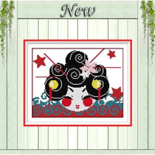 Japanese dolly cartoon decor painting counted printed on canvas DMC 14CT 11CT chinese Cross Stitch Needlework Set Embroider kits