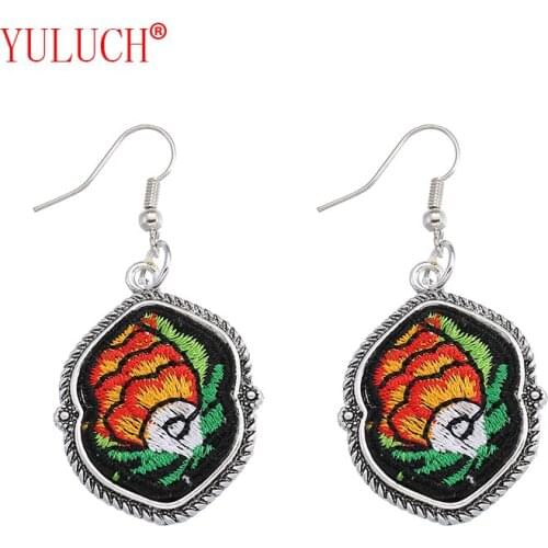 YULUCH 2018 National Jewelry Accessories Zinc Alloy Collar Embroidery Multi-Color Fish Pendant for Fashion Women Earrings Gifts