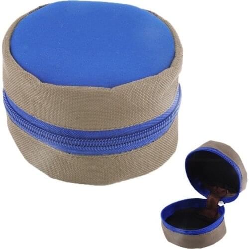 New Fly Fishing Storage Zippered Reel Pouch Sponge Cover Protective Bag Case