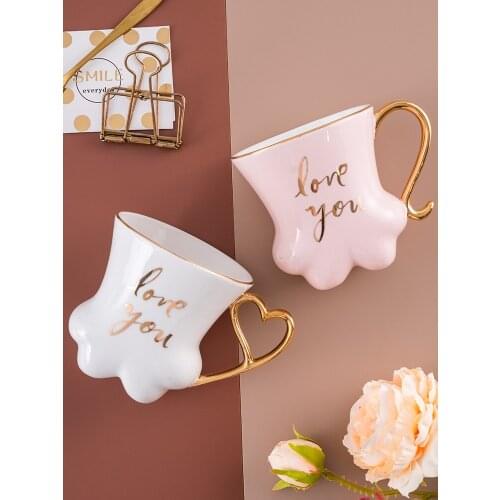 Female personality ceramic mug cat claw cup lovely couple cup creative trend Coffee Cup Super Cute household water cup