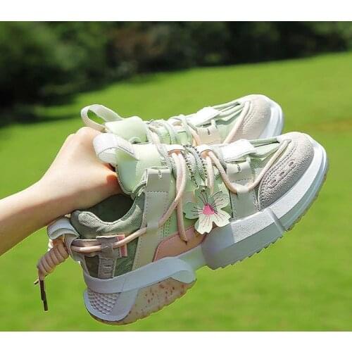 Platform Shoes For Women 2021 Fashion Women Sneakers Cherry Blossom Sports Old Shoes Increase Tennis Female Running Shoes