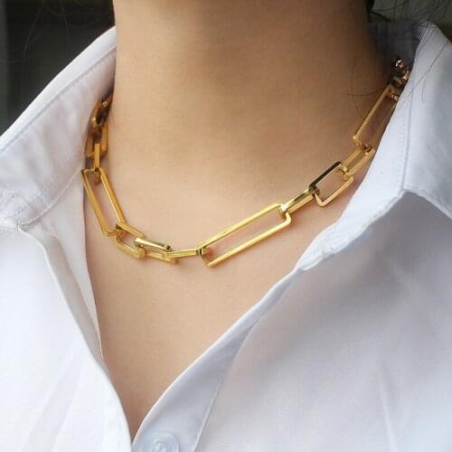 Trendy Chain 45cm sliver Necklaces and 21cm bracelet set for for Women Girls Stainless Steel Choker Nameplate Jewelry