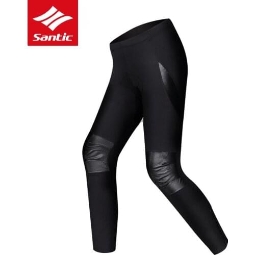 Santic Winter Cycling Pants Windproof MTB Road Bike Pants Thermal Fleece 4D Padded Bicycle Long Pants Bermuda Ciclismo