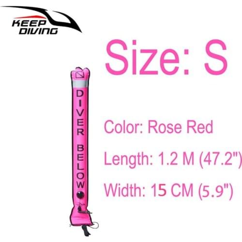 1.2M/1.5M/1.8M Professional High Quality Scuba Diving Inflatable Safety Sausage Signal Tube Surface Buoy (SMB) Diver Below
