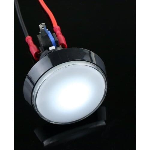 1PCS white LED Light Lamp DC12V 60MM Big Round Arcade Video Game Player Push Button Switch