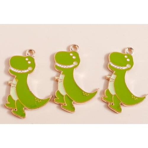 10pcs 18*29mm Cartoon Animal Enamel Charms Happy Cute Dinosaur Charms for Jewelry Necklace Earrings Making Accessories Diy Craft