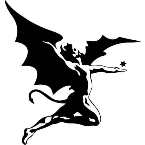 12.1*12.9CM Joyful Flying Dancing Devil Car Sticke Silhoutte Decal Fashion Design Black/Silver Covering The Body C20-1457