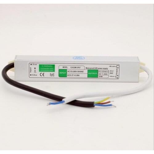 12V 1.66A 20W Waterproof Driver Transformer Power Supply Strip Switch 110V/260V for CCTV Camera/LED/Monitor