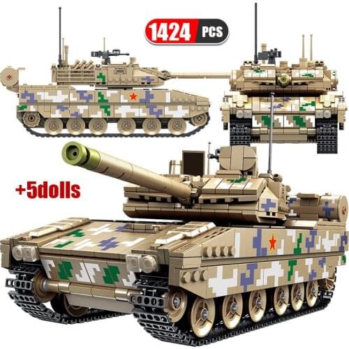 1424Pcs City SWAT Police Combat Tank Model Building Blocks Technical Military Soldier Weapon With Figures Bricks Boys Gifts Toys