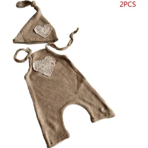 2 Pcs/set Baby Boys Girls Photo Shooting Jumpsuit Hat Set Children Newborn Photography Prop Accessories Clothing Suit 69HE