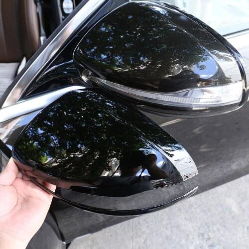 2pcs Black ABS Plastic Car Rearview Mirror Cap Cover Trim for Mercedes Benz C w205 E W213 GLC-Class X253 S Class w222 Accessory