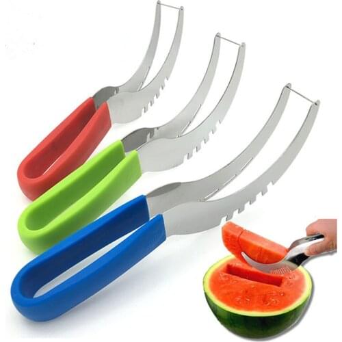 Stainless Watermelon Slicers Creative Fruit Cutter Knife Fruit Vegetable Cutter Knife Kitchen Tool Free Shipping 2pcs
