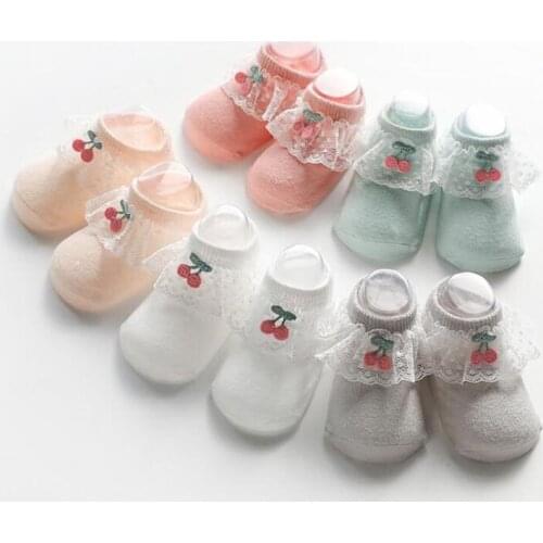 2020 New lace non-slip baby socks girls baby foot sock