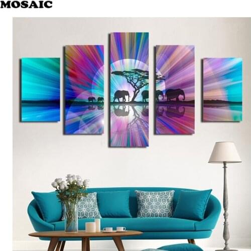 5PCS,Seascape diamond embroidery sale,beach 5d diamond painting full square diy diamond mosaic cross stitch sticker pattern art