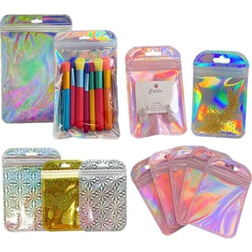 7*11cm 500pcs Kraft Paper Sealed Plastic Bag Transparent Sealed Clavicle Bag Jewelry Hardware Accessories Packaging Storage Bag