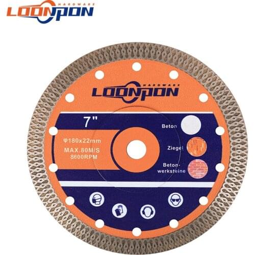 7Inch Turbo Diamond Saw Blade Disc For Porcelain Tile Ceramic Granite Marble For Angle Grinder Diamond Dry Saw Blade