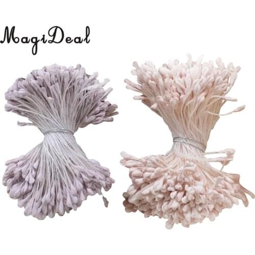 720pcs Mixed 60mm Pearl Flower Stamens Pistil Cake Decoration Double Tip DIY Handmade Wreath Crafts Fake Flower Wedding Bouquet