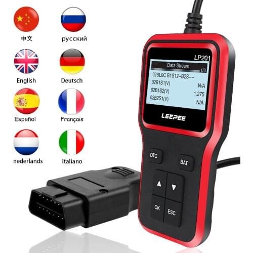 LP201 Car OBD2 Scanner OBD 2 Code Reader OBDII Diagnostic Tools LCD Digital Display Automobile Automotive Accessories Universal