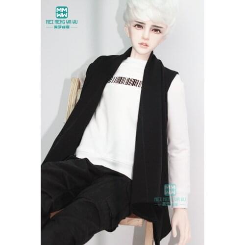 BJD doll clothes for 60-70cm BJD uncle fashion letter jersey black, white