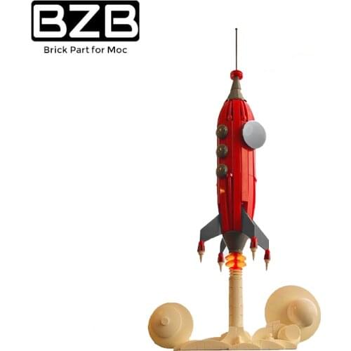 BZB MOC Universe Sun Moon Exploration Space Shuttle Rocket Launch Spaceship Building Block Model Kids Education DIY Toy Gift