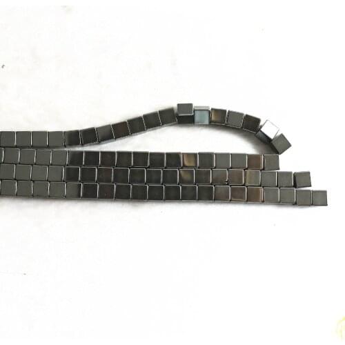 Black Magnetic Hematite Stone Fashion 4mm 6mm 8mm 10mm Cube Square Beads Diy Jewelry Loose Beads 15 Inches B230