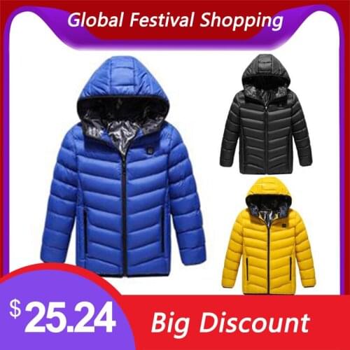 Childrens Smart Heating Clothing USB Heating 3 Heating Levels Boys And Girls Jackets Winter Electric Heating Cotton Clothing