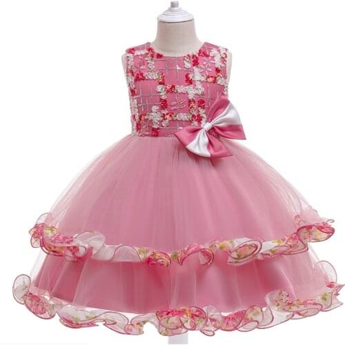 Children Sequined Bow Tutu Princess Birthday Party Prom Wedding Evening Infant Summer Dress Gown Vestidos Baby Girls Clothes