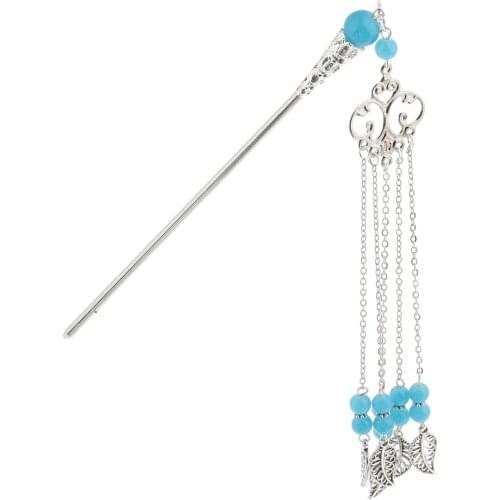 Elegant Hanfu Kimono Cosplay Drama Beads Beautiful Tassel Girls Hair Pin Stick