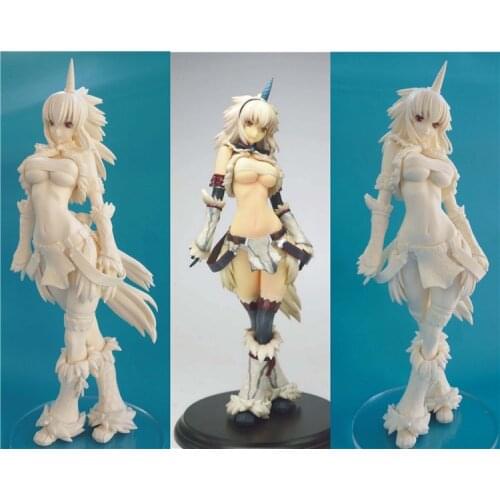 GK GARAGE KIT Monster Hunter Unicorn sexy girl white model 1/4 GK resin model doll sexy Action Figure Collection Model Toys
