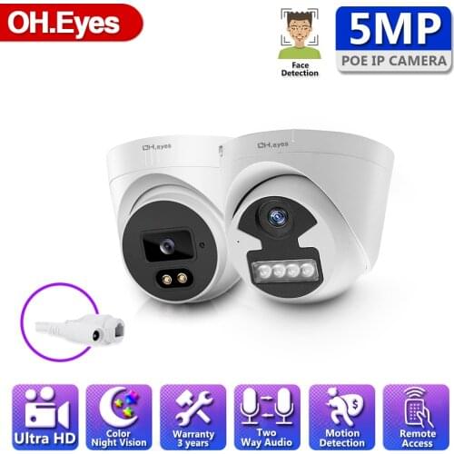 OH.eyes 5MP POE IP Camera Full Color Metal cctv Surveillance Security network XMeye P2P Outdoor Waterproof H.265 camera