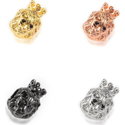 9.4×13.8mm Jewelry Making Raw Materials Alloy Metal Lion Head Crown DIY Bracelet Necklace Jewelry Wholesale