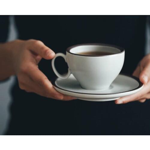 Brief style white ceramic mug porcelain office home coffee tea set with dish drinkware birthday gift Teapot cup with handgrip