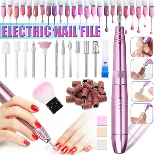 Professional Electric Mini Nail Drill Machine Pedicure Manicure Drill Milling Cutters Set Nail File 20000RPM Polishing Equipment