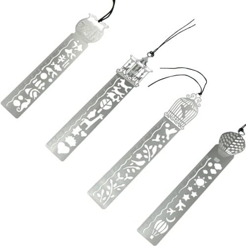 Metal Ruler Shape Bookmark Hollow Metal Bookmarks Stationery For Office School Gift