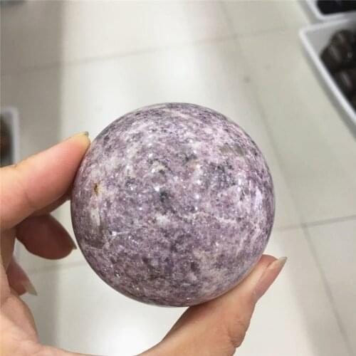 Natural Lepidolite stone crystal ball Mica purple healing crystal Send base