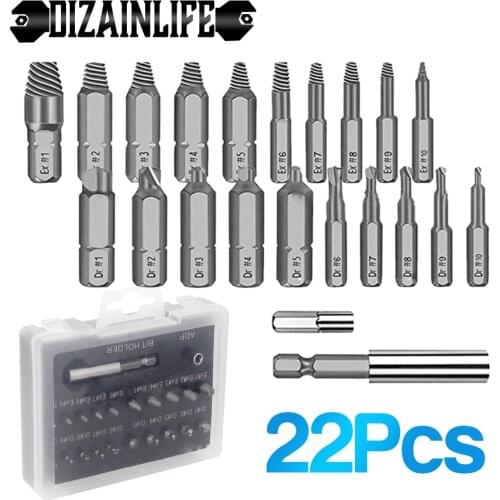 NEW 22 In 1 Extractor Screwdriver Remover Purpose Tools Screws Bolt Disassemble Stud Slip Teeth Damaged Demolish Stripped Broken
