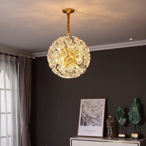 Light luxury dandelion chandelier post-modern net red living room bedroom creative dining room spherical petal crystal lamps