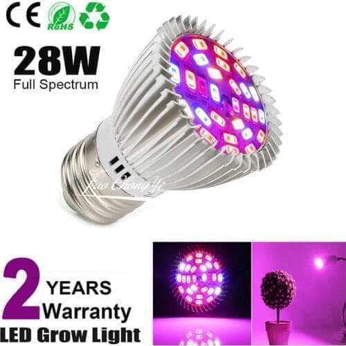 4PCSx E27 /28W 85v-265v LED Plant Grow Light Hydroponic Full Spectrum Growing Lamp