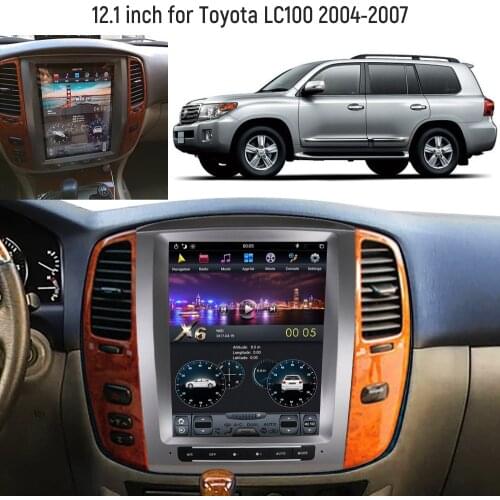 Tesla 12.1" Car Player For Toyota Land Cruiser LC100 2004 2005 2006 2007 Android 10 Car GPS Navi Carplay Head Unit Stereo