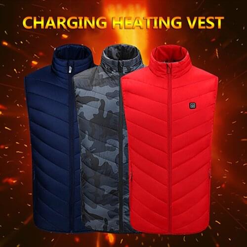 Outdoor Heating Vest Winter Warm USB Charge Heated Coat Electric Heating Vest Carbon Fiber Heating Clothes for Women and Men